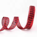 Ruban de Noël à Carreaux Rouge et Noir de 5cm avec Bord Filaire pour Cadeaux - Carreaux Rouge Noir (Style Standard)