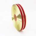 Rotolo di nastro di lino a righe oro e rosso da 5 cm per regali di Natale - Larghezza 3.8CM / Rosso Scuro