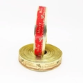 Nastri natalizi rossi e dorati con scritta Merry Christmas per decorazioni festose - Larghezza 3.8cm Rosso