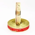Rotoli di nastro di raso Merry Christmas in rosso e oro con scritte festive per regali - Larghezza 3,8 cm Oro