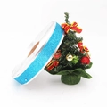 Blue glitter ribbon 3.8cm with silver edges for Christmas gift wrapping and decor - 2.5cm Wide Sky Blue
