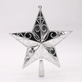 Silberner 14,5cm Weihnachtsbaum-Sternspitze mit Filigranmuster und Kegelbasis - Silber