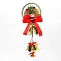 27cm Weihnachtsglocken-Türhänger mit Weihnachtsmann, roter Schleife und Goldakzenten - 27x10cm Gold