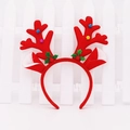 Cerchietto natalizio con corna di renna rosse e campanelli colorati per decorazione festiva - Corna rosse morbide (软鹿角头扣)