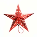 Hanging red laser paper star decoration with moon and star hollow patterns for Christmas - 45cm Red