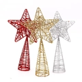 Set di 3 stelle glitterate per la punta dell'albero di Natale in oro, argento e rosso - Oro, Argento, Rosso