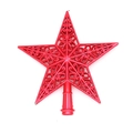 20cm Red hollowed-out star tree topper with elegant filigree patterns and tree mount - 20cm Red