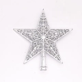 Stella d'argento traforata da 20 cm per albero di Natale con intricati motivi a riccioli - 20cm Argento