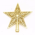 Punta per albero di Natale a stella dorata da 20cm con design cavo placcato oro - 20cm Oro