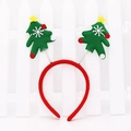 Serre-tête de Noël avec sapins en feutrine verte sur ressorts et velours rouge - Style Sapin de Noël à Ressort