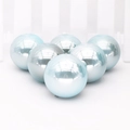 Set di 6 palline di Natale da 7 cm in azzurro perlato con finitura metallizzata - Blu / Blu