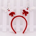 Serre-tête de Noël avec rennes blancs sur ressorts et velours rouge pour fête festive - Cerf de Noël Style