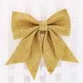 Lazo de Navidad dorado brillante de 20 cm para decoración festiva del árbol y fiestas - Dorado