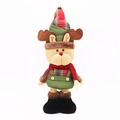 35cm pluche kerstrendier pop in groene tuinbroek en rood geruit overhemd decoratie - Hert