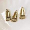 Polished gold foot-shaped alloy charms for DIY necklaces and bracelets accessories - Foot