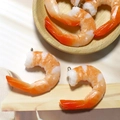 Close-up of realistic PVC shrimp charms with glossy finish and metal hooks for DIY crafts - Simulation Shrimp Style