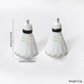 Realistic white PVC badminton shuttlecock charms with silver rings for DIY accessories - Badminton (D258)