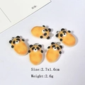 Detailed view of five panda resin charms for DIY jewelry making with metal rings - Senbei Panda