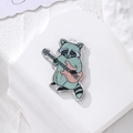 Acrylic raccoon with guitar pendant for DIY creative animal jewelry and keychains - F340-2 / Raccoon