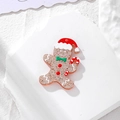 Macro detail of acrylic gingerbread man charm with silver glitter and festive decorations - F340-2 / Large Gingerbread Man