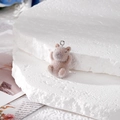 Detailed macro of flocked capybara resin pendant with soft texture and metal ring for DIY - Capybara Touching Ear