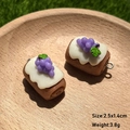 Realistic resin grape cream cake roll pendant for DIY jewelry on wooden tray - Grape Towel Roll