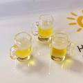 Miniature resin beer mug charms with foam detail for DIY creative jewelry making - Yellow Beer Mug
