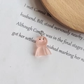 Pendentif en résine rose translucide avec anneau argenté pour la création de bijoux - Rose Clair