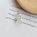 Pendentif poupée en résine vert clair lumineuse avec anneau pour création de bijoux - Blanc Clair