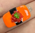 Ciondolo sushi al salmone in resina realistica con anello per gioielli DIY e chiavi - Sushi