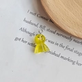 Pendentif en résine jaune translucide avec visage souriant pour création de bijoux DIY - Jaune