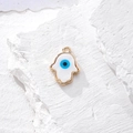 Ciondolo Mano di Fatima bianco con occhio blu e bordo dorato per creazione gioielli - Mano Di Fatima Bianca (E)