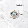 Dettaglio ciondolo a cuore malocchio con cristalli, dimensioni 1,4 cm x 1,7 cm - Tondo Occhio Sfumato Oro (N183)