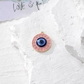 Ciondolo malocchio rosa in smalto con strass per creazione di gioielli fai-da-te - Stile Smalto Rosa Pallido (N)
