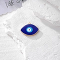 Ciondolo occhio blu con cornice dorata e finitura smaltata per gioielli fai-da-te - Occhio Blu Scuro (F)