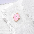 Ciondolo Mano di Fatima in smalto rosa con occhio magico e cornice in lega dorata - Mano Di Fatima Rosa (K)