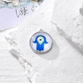 Dettaglio del ciondolo in vetro Hamsa Evil Eye con cornice in metallo per gioielli fai-da-te - Stile Collezione Hamsa (G)