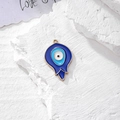 Ciondolo malocchio in lega blu e oro per la creazione di gioielli fai da te - Gemma a Goccia Oro (I Oro)