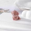 Rosabrauner beflockter Teddyhund-Anhänger mit Metallring für DIY-Schmuckherstellung - Rosabraun (A Spagat Wink)