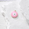 Ciondolo occhio del male in smalto rosa con placcatura in oro per gioielli fai-da-te - Tondo Rosa (Q)