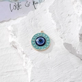 Ciondolo Evil Eye dorato con smalto blu e strass per creazione gioielli DIY - Stile Smalto Blu Chiaro Strass (I)