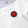 Ciondolo malocchio dorato con smalto rosso e cristalli su sfondo di pietra - Stile Strass Rosso Oro Nero (J)
