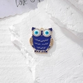 Ciondolo gufo in smalto blu con malocchio e strass per creazione di gioielli - Gufo Oro Blu (O Oro)