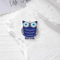 Ciondolo gufo blu con occhio del diavolo e strass per creazione gioielli fai-da-te - Gufo Argento Blu (O Argento)