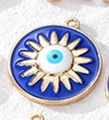 Ciondolo malocchio dorato con design a raggiera per creazione di gioielli fai-da-te - Petalo Ondulato Oro (B Oro)