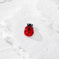 Perlina a forma di coccinella in vetro rosso fatta a mano per gioielli fai-da-te - Coccinella