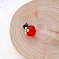 Perlina a coccinella in vetro rosso con fiore bianco per gioielli DIY su legno - Coccinella con Fiore