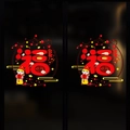 Adesivo tradizionale rosso per Capodanno cinese con carattere Fu dorato e bimbo fortuna - Bambino con Carattere Fu (HYX-6)