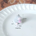 Cute grey flocked resin hippo pendant for DIY jewelry making with dimensions 2.7x2cm - D Rose Red Ball