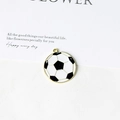 Golden alloy soccer ball pendant with black and white enamel finish for DIY jewelry - Football